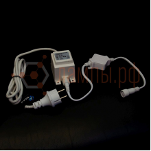 спайдер(нить 3x20 м) мерцающ., КРАСНЫЙ, 35W, черный провод - 24V IP54 гирлянда 600 LED с БП