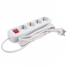 удлинитель 4х3м с заземл. 13А IP20 S-304 ПВС3х1 c выкл. - UNIVersal